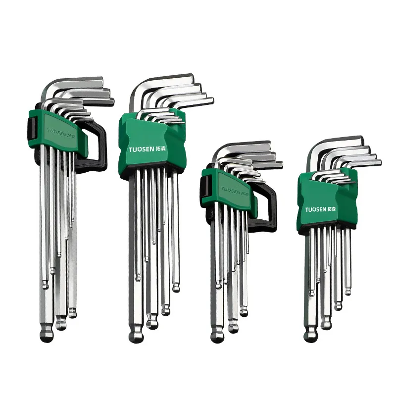 9-Piece Extra Long L-Shaped Ball End Hex Key Set – Professional Allen Wrench Kit with Torx (Star) & Metric Sizes, Industrial Grade Hexagon Wrenches for Bicycle, Furniture & Machinery Repair